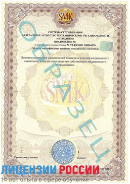 Образец сертификата соответствия (приложение) Ржев Сертификат ISO 13485